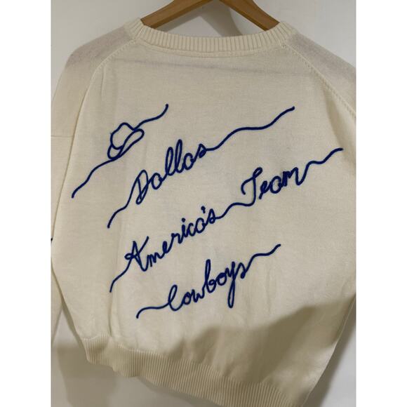 Kadyluxe Dallas Cowboys Love Letter Sweater WHT/BLU XL - Picture 7 of 7